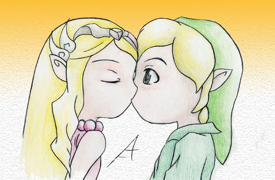 Kiss Link and Zelda by TwilightDragon