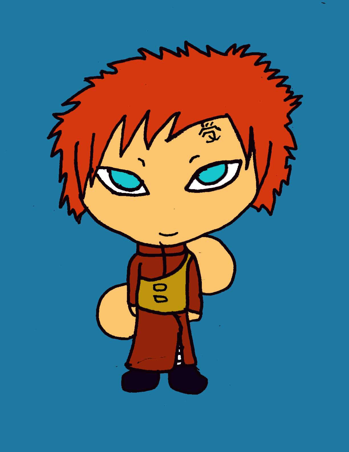 how to draw chibi gaara