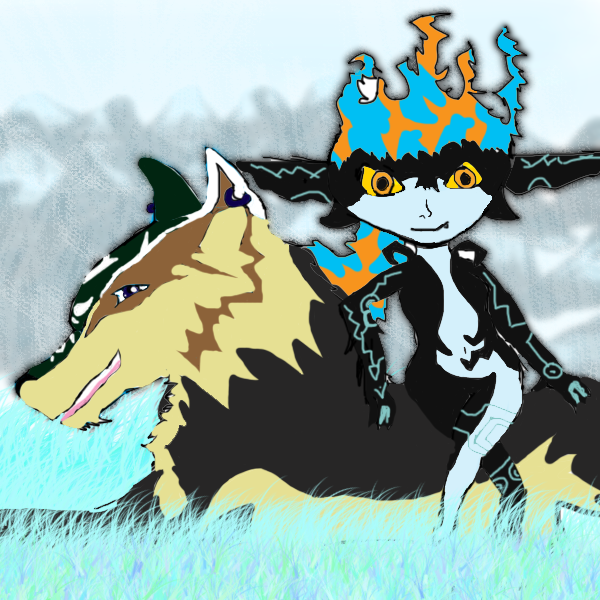 Wolf link and Midna by TwilightWolf1