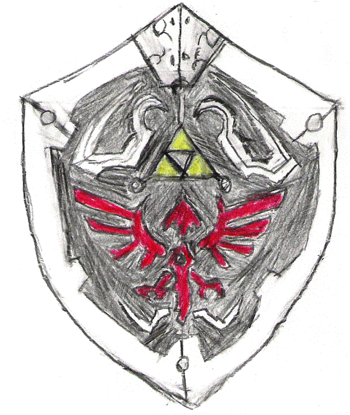 Sketch Hylian shield by TwilightsBane