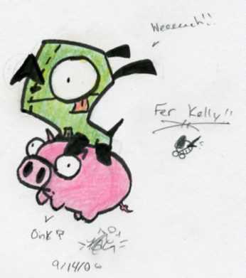 Gir riding a Piggy *requested by Kelly* by Twisted_Rebel