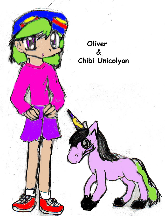 Oliver and Chibi Unicolyon by Ty_miester