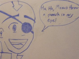 aang with an eyepatch by takacat