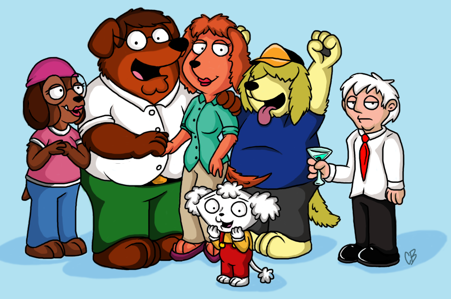 Family guy- The Grffins as dogs by talkytoon