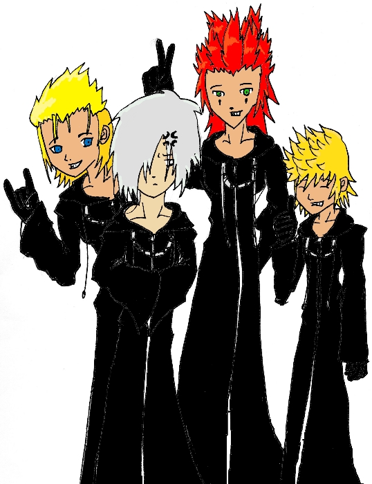 Demyx, Axel, Zexion and Roxas by taraforest