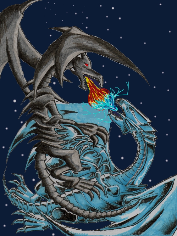 blue eyes white dragon and red eyes. lue eyes white dragon and red