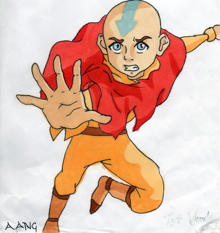 my first pic of aang by taraforest