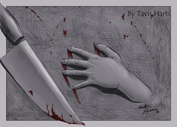 Bloody hand by tavisharts