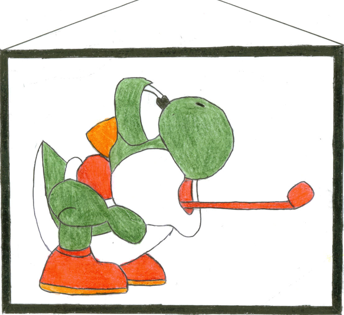 Yoshi picture frame by taz_the_devil