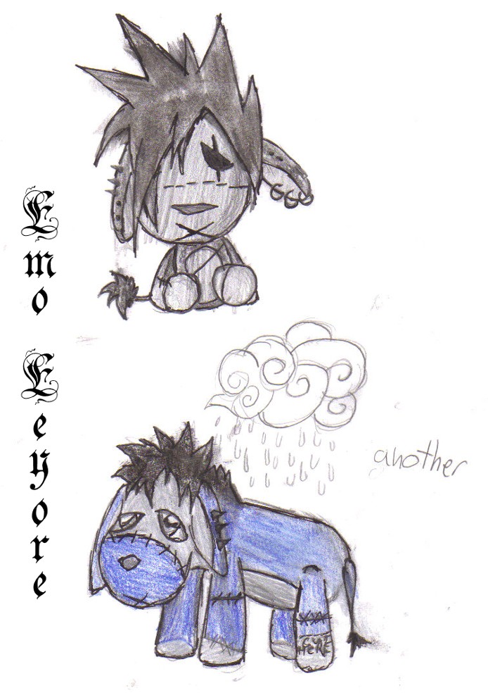 Emo Eeyore (colored) by that1guy