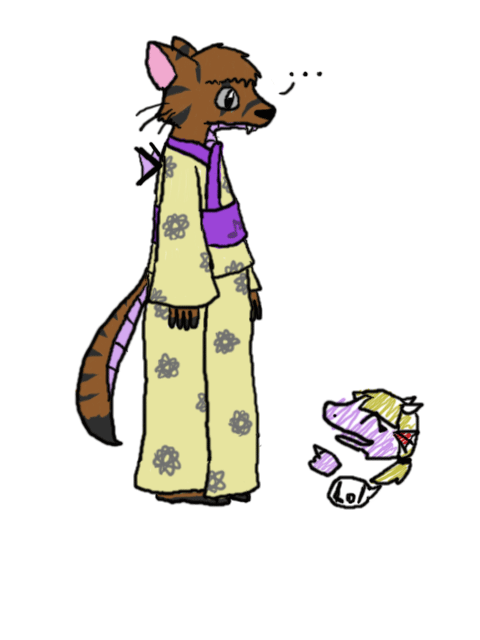 My best friend wearing a yukata by thecompleteanimorph