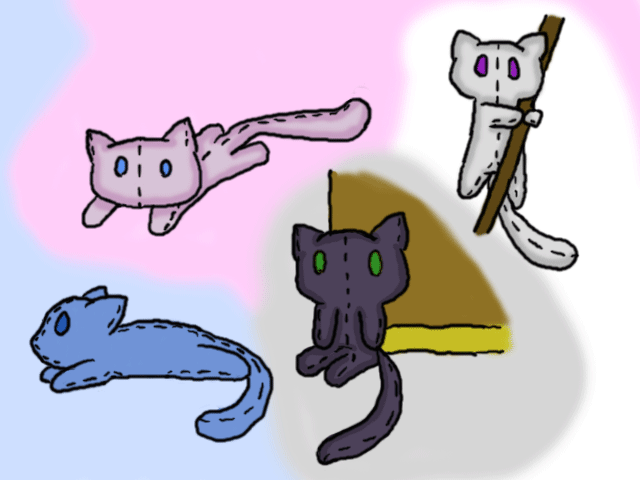 Mew plushies by thecompleteanimorph
