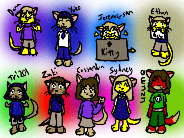All of my friends (plus me) as chibi cats... by thecompleteanimorph