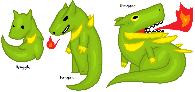 Draggle, Langon, and Dragoar by thecompleteanimorph