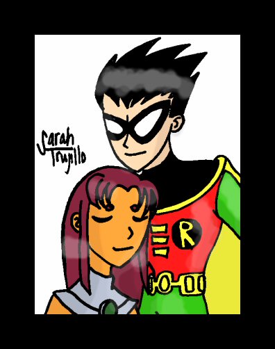 Robin and Starfire by thefishstick