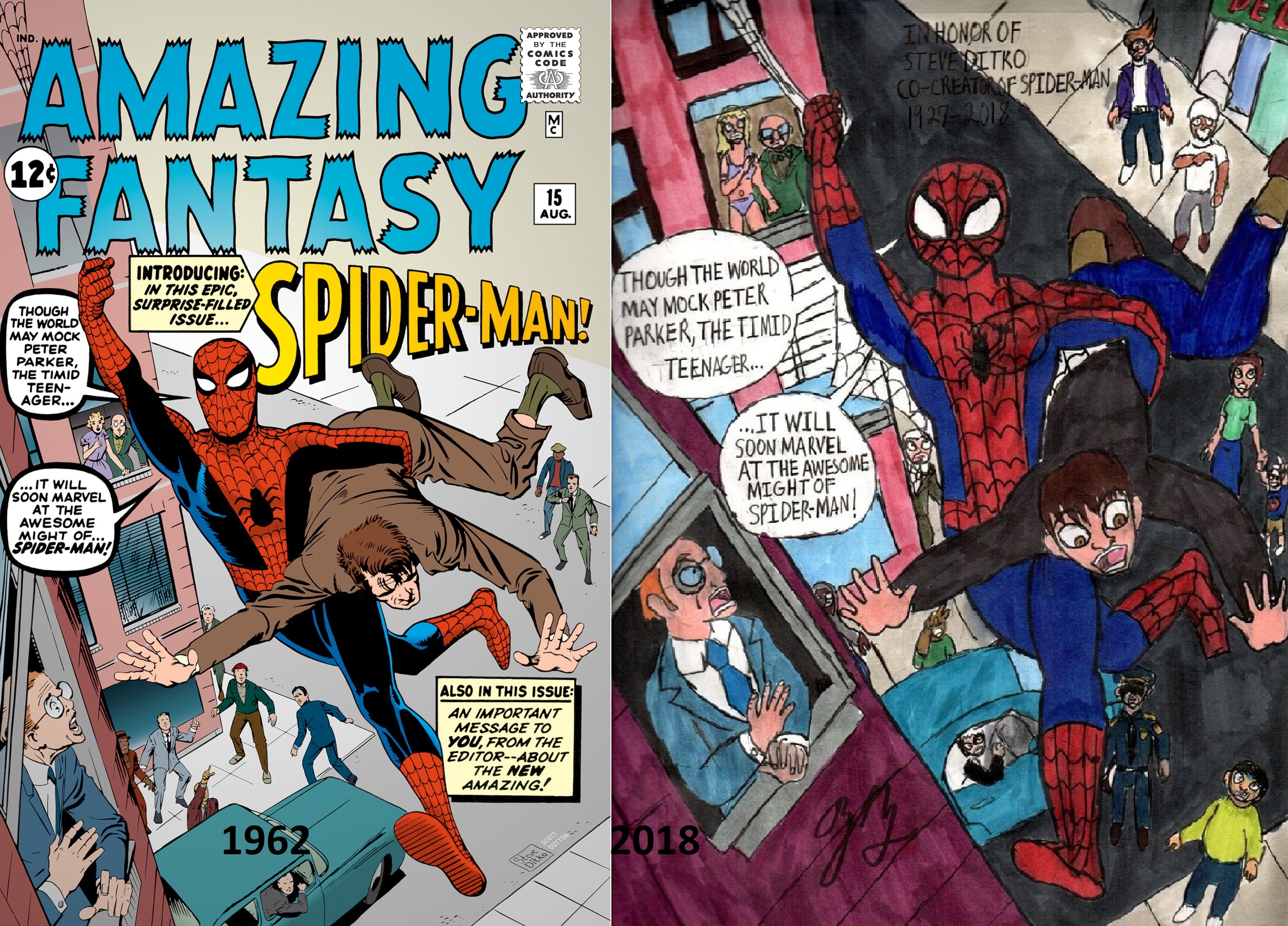 Spider-Man Steve Ditko Tribute by thezackburg