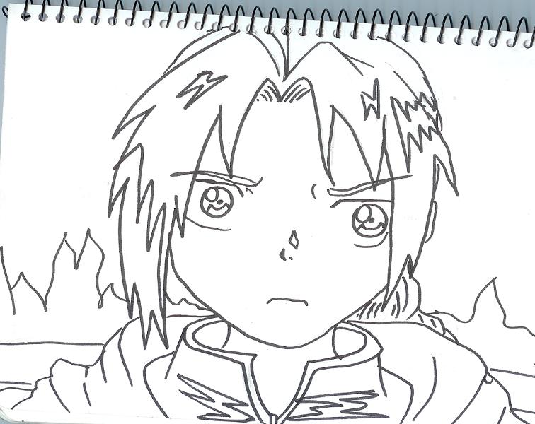edward elric lineart by thiefchild