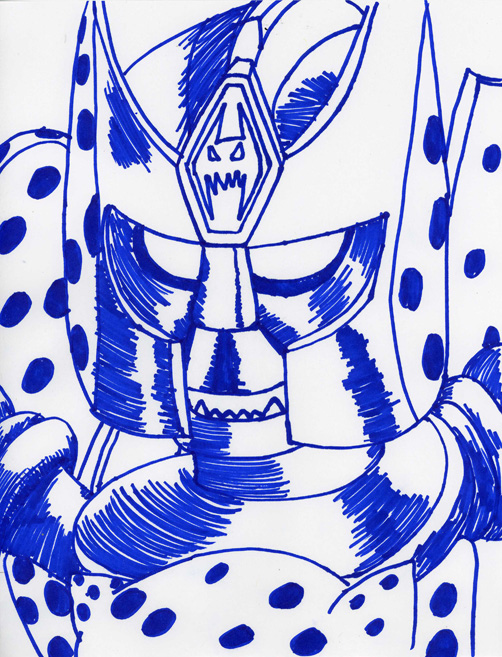 cheetor in blue marker ^^ by thunderhead
