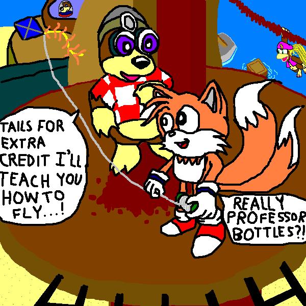 Tails learns to fly by thunderhead