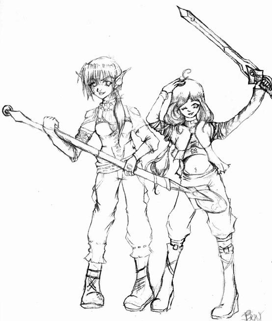 Sisters At Arms (Sketch) by tibix158