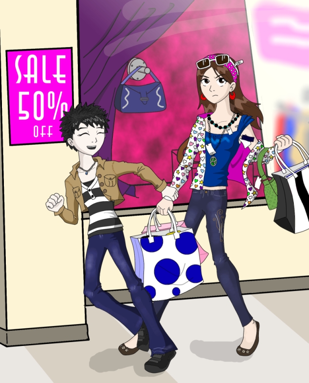 Alice and Bella Shopping by titanz_rule