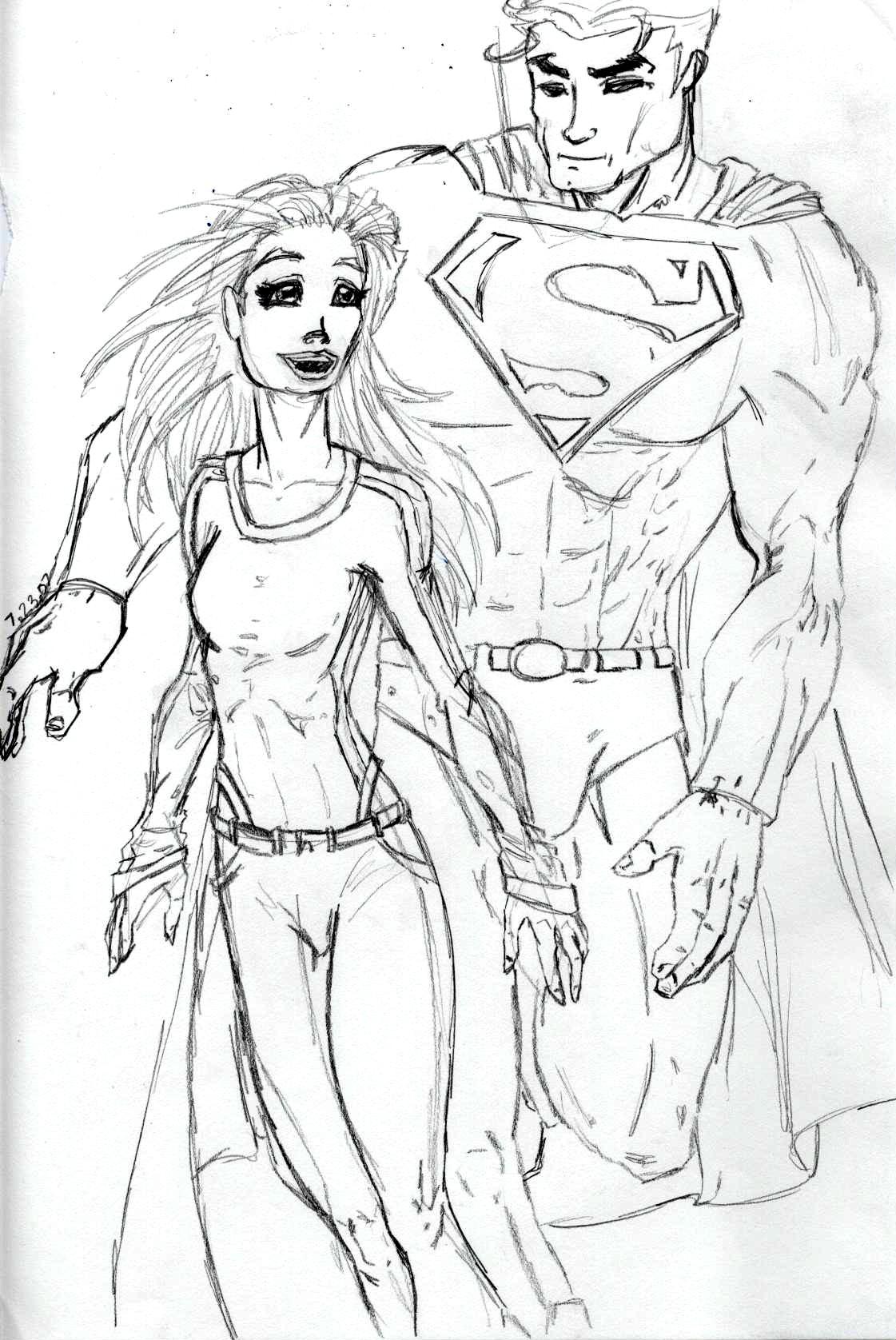 Supergirl and Superman by totoro432
