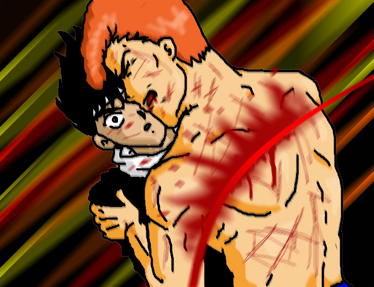 Kuwabara takes a hit for Hiei by trideegurl2