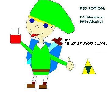 Red Potion=Drunk LinK by triforceofcourage