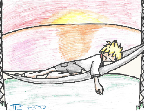Zzzz...(Roxas at Sunset) by tripletrouble3