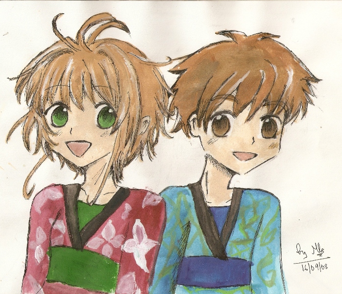 Young Sakura and Syaoran by turquoise6713