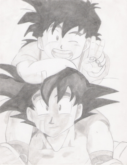 Goku and Gohan by twilightdragonfly13