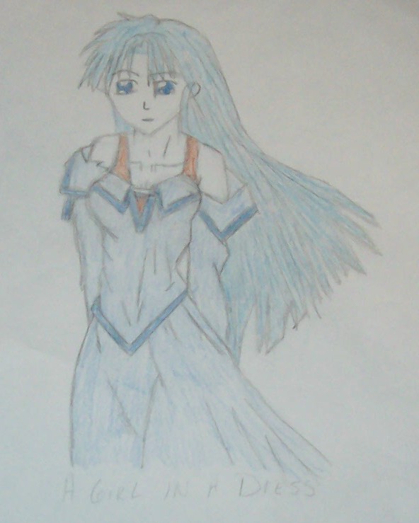 a girl in a blue dress by twilightofdespair