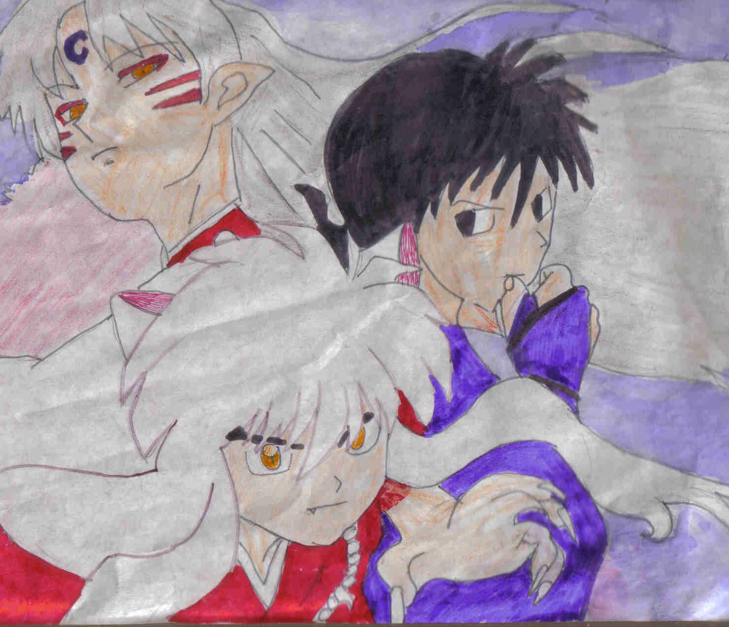 Inuyassha,Sesshomaru,and  Miroku by twilightofdespair