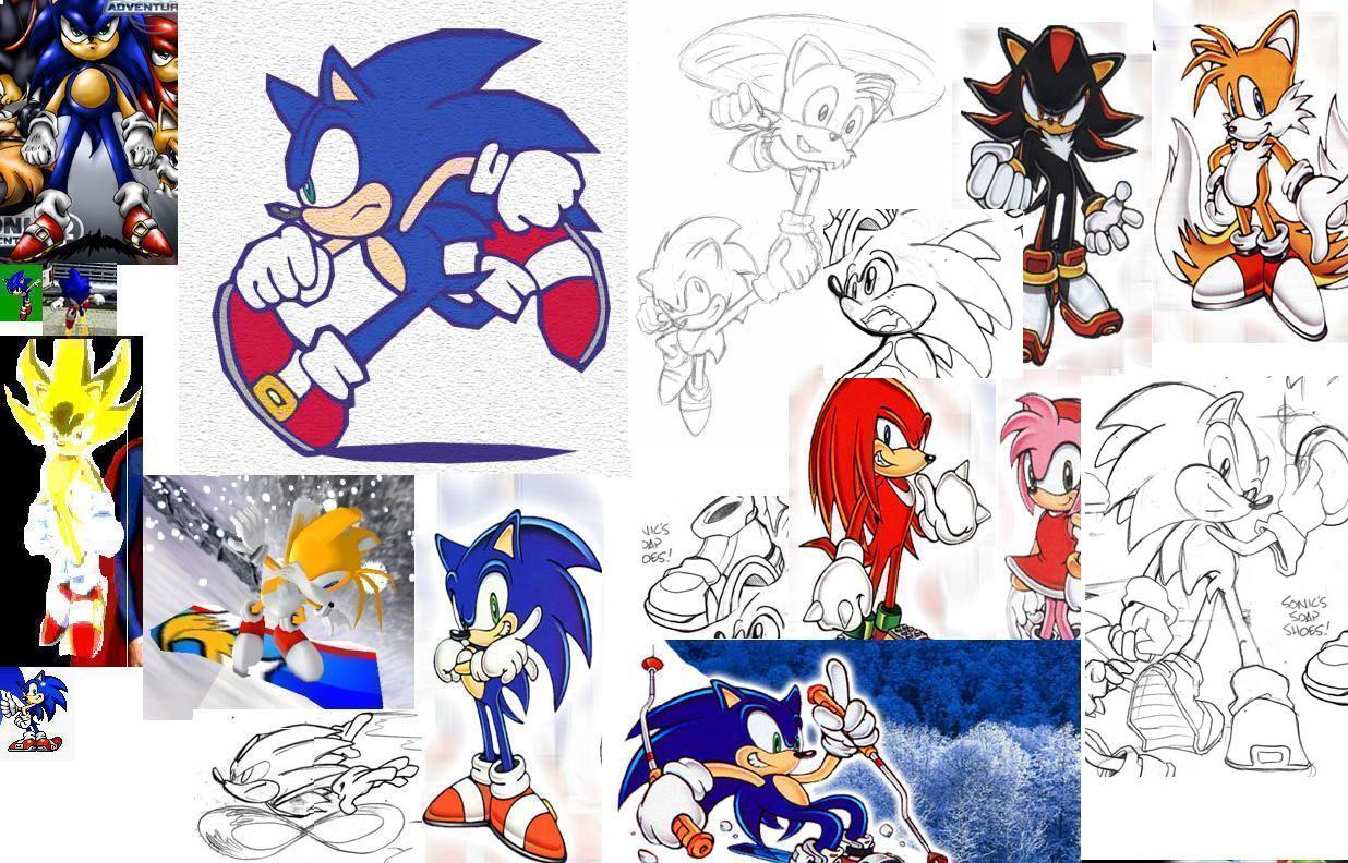 sonic collage (small) by tyedyemonster