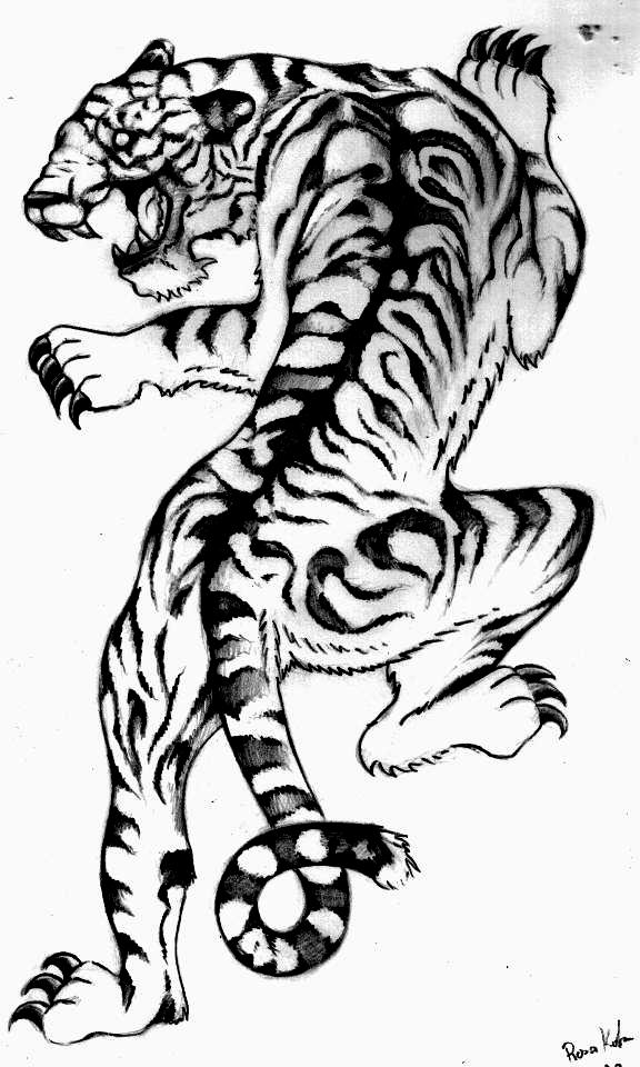 A tiger tattoo by tzutosmila