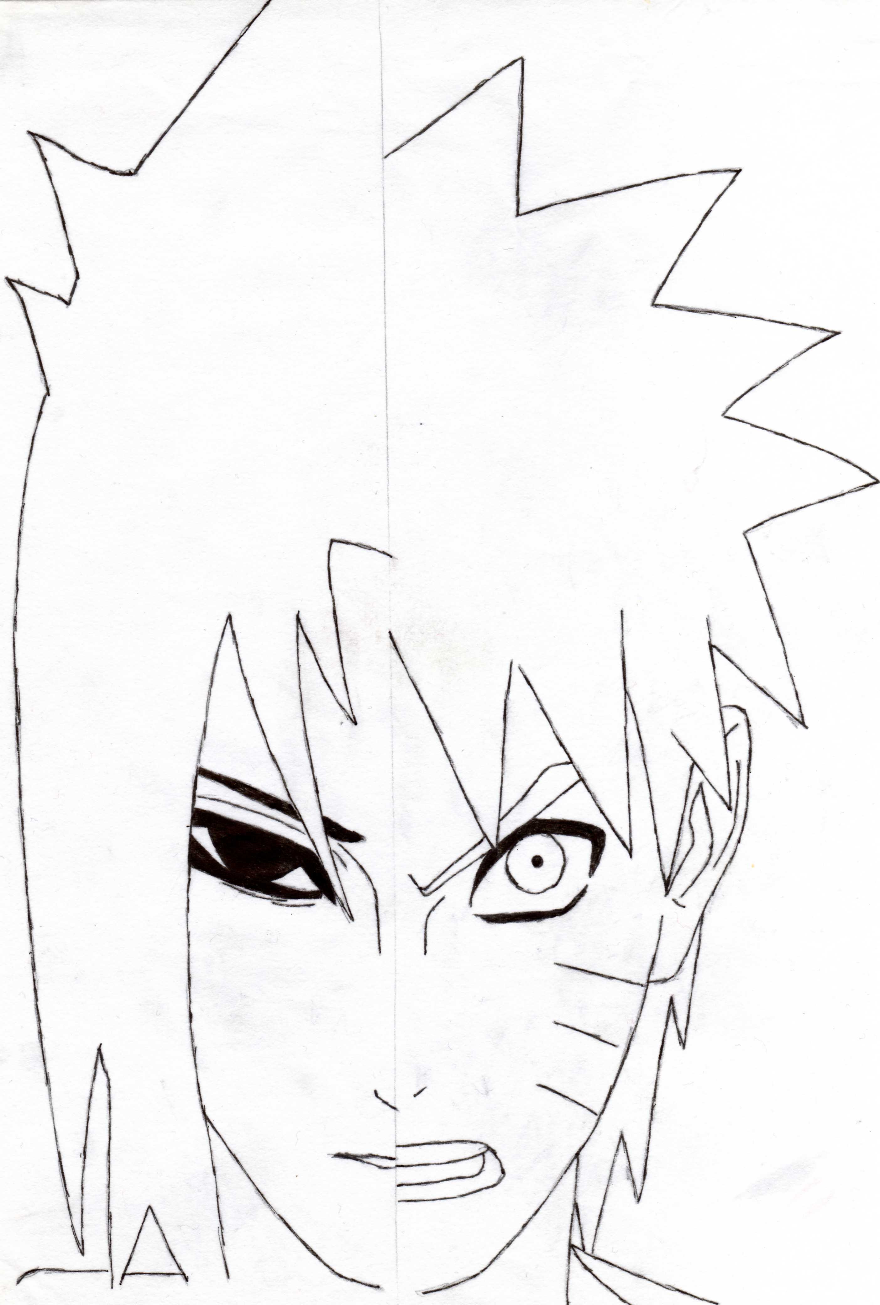 Sasuke/Naruto Sketch by Uchiha-Sasuke02