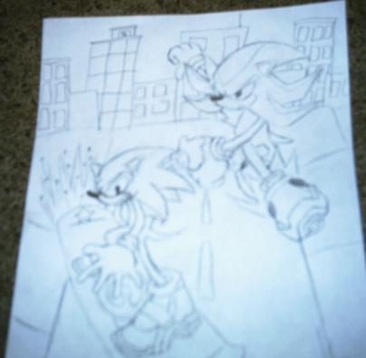 Sonic vs Shadow by UltraVioletSonic