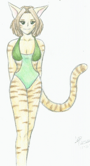 Catgirl (swimsuit) by UniqueAsAPlatypus