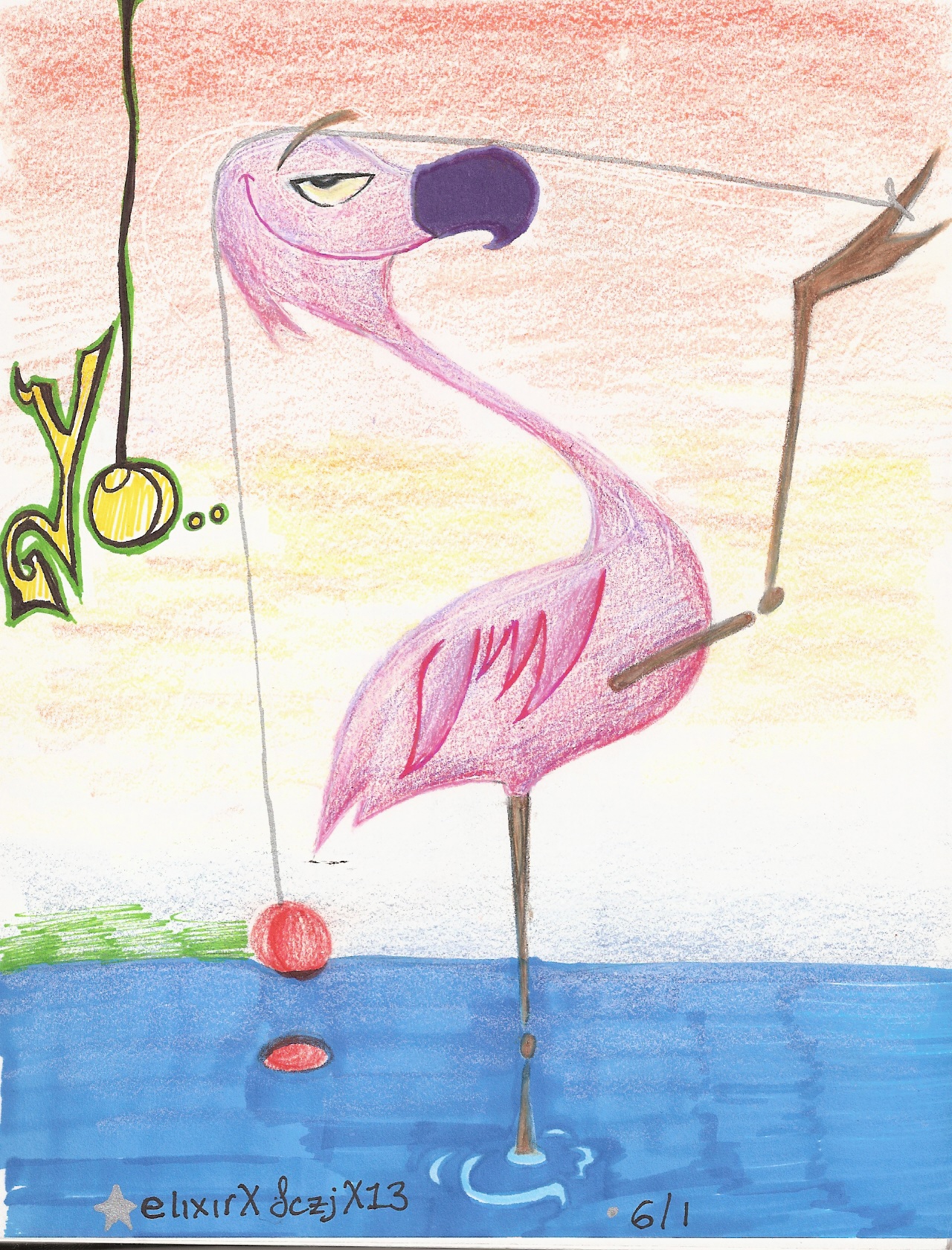 Yo-Yo Flamingo :D by Untalentedsamy13