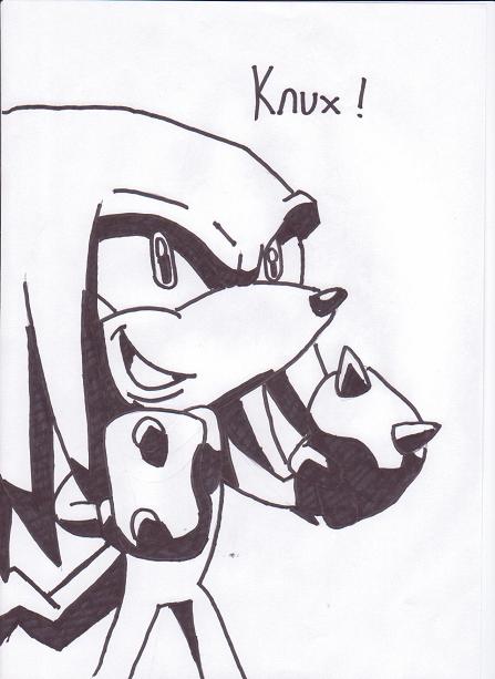 Knuckles black n white by ultimatechaos