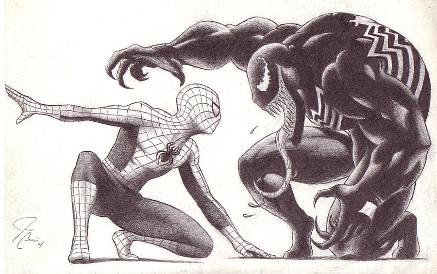 Spiderman vs. Venom by unfocused