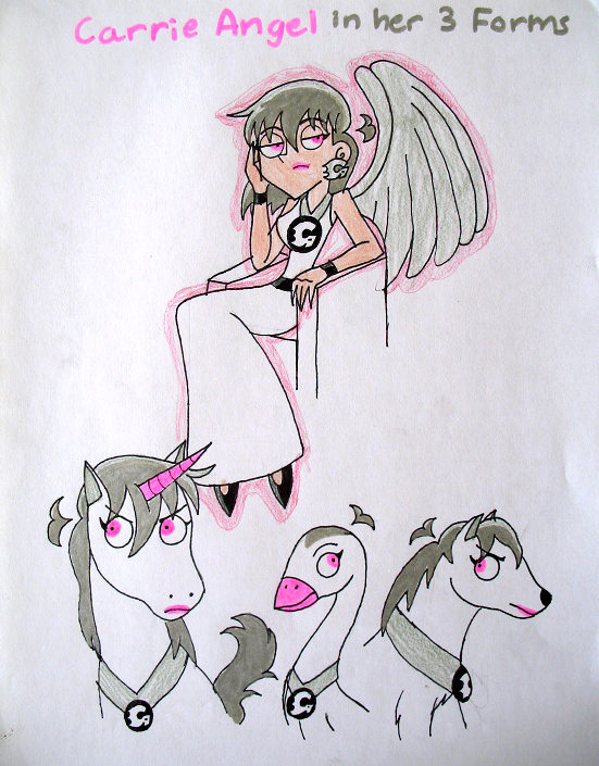 Carrie Angel in her three forms by unicorngirl3189