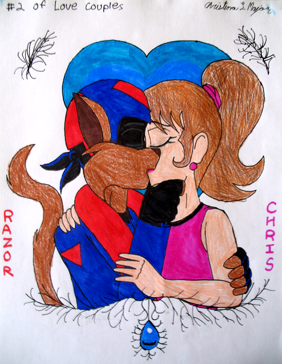 Razor kissing Chris by unicorngirl3189