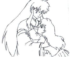 human Inu nad kagome by unloved_poet