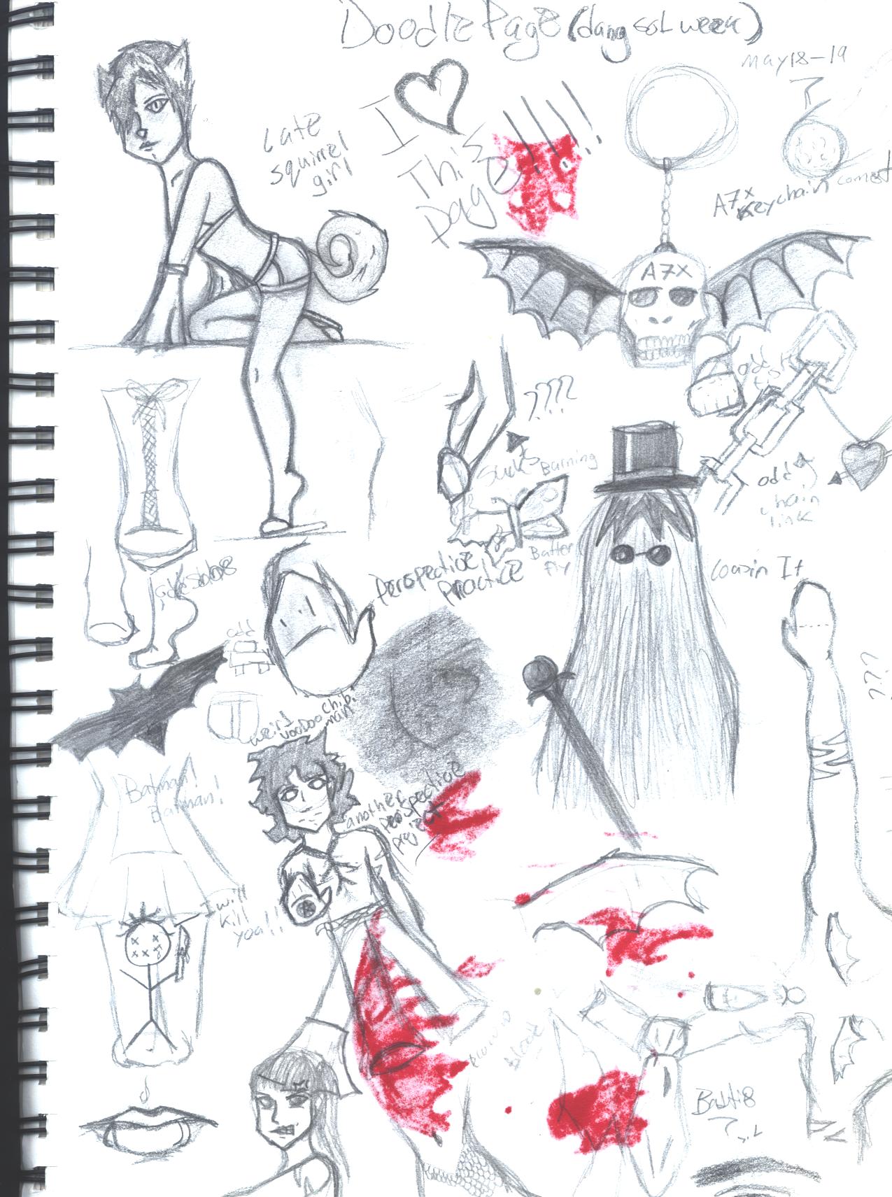 Doodle Page from hell by unloved_poet