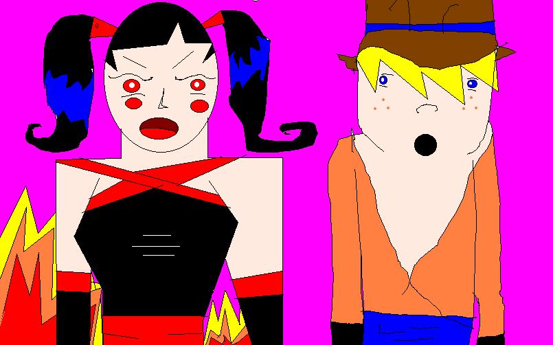 evil kimiko and clay looking at her by usagi_moon