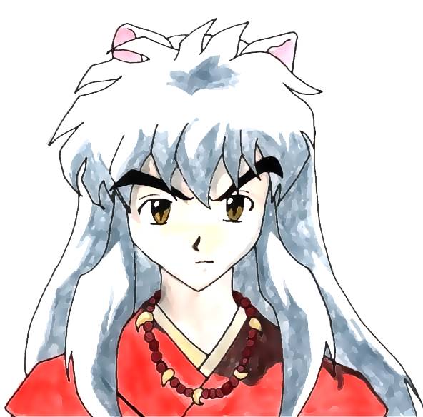 Inuyasha...COLORED! (With water colors ^_^) by Val