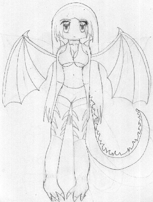 A no named Chibi Dragon Girl ^^U by Vampire-Queen-Gothika