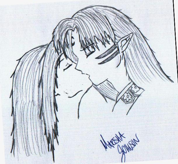 Sesshoumaru and Marushi ~Kiss~ by VampireMarushi