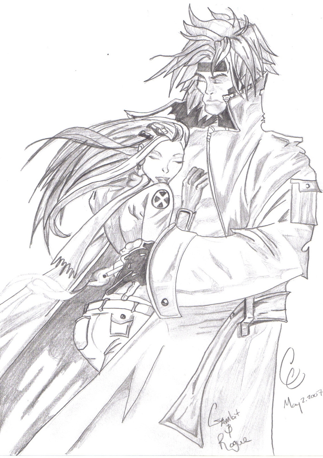 Gambit and Rogue by Vampire_Orchid